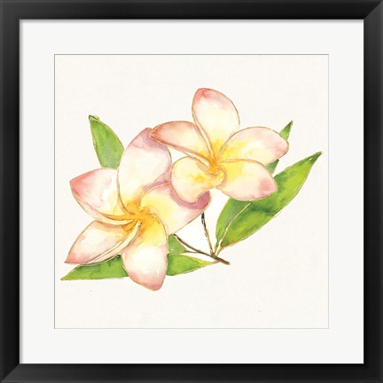 Framed Tropical Fun Flowers I Print