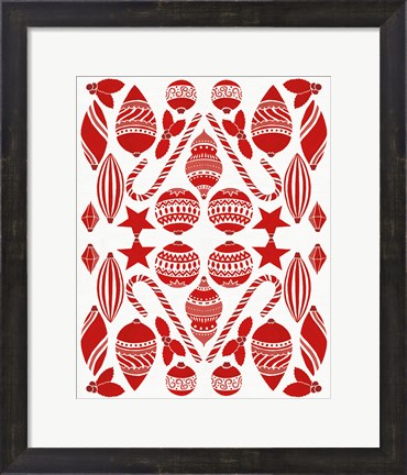 Framed Christmas Otomi III Print