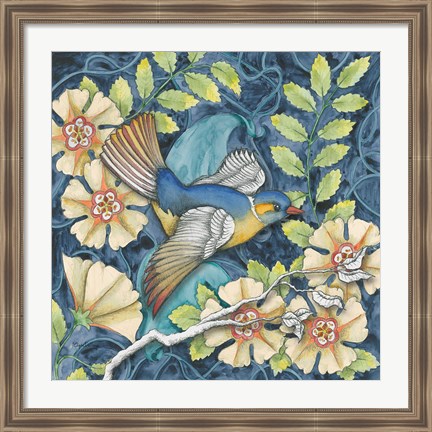 Framed Arts and Crafts Bird III Print