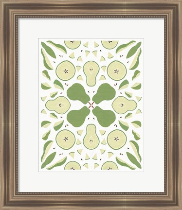 Framed Retro Pear Otomi Print