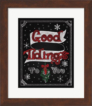 Framed Christmas Chalkboard IV Print