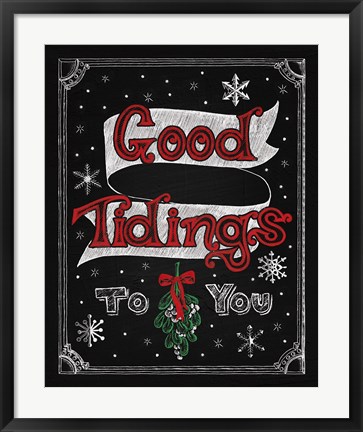 Framed Christmas Chalkboard IV Print