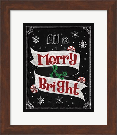 Framed Christmas Chalkboard II Print