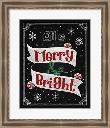 Framed Christmas Chalkboard II Print