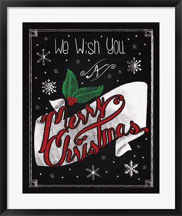 Framed Christmas Chalkboard I Print