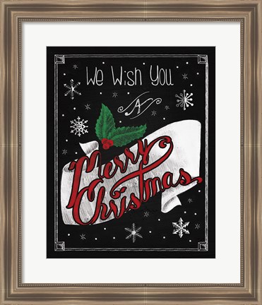 Framed Christmas Chalkboard I Print