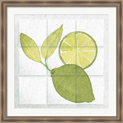 Framed Citrus Tile VII Print