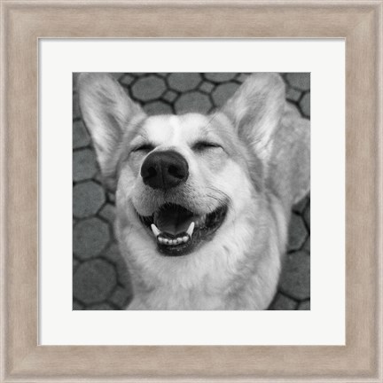 Framed Smile and the World Smiles with You Crop Dark Print