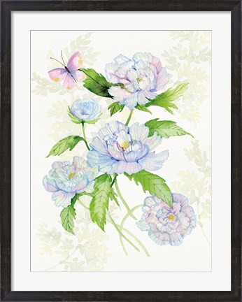 Framed Floral Delight II Butterflies Print