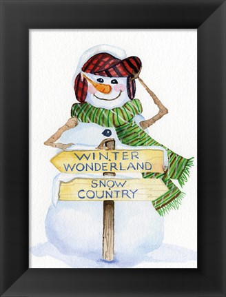 Framed Snowman Saying III Print