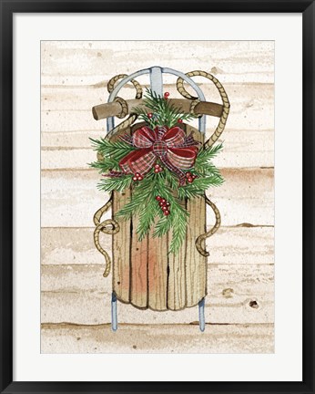 Framed Holiday Sports II on Wood Print