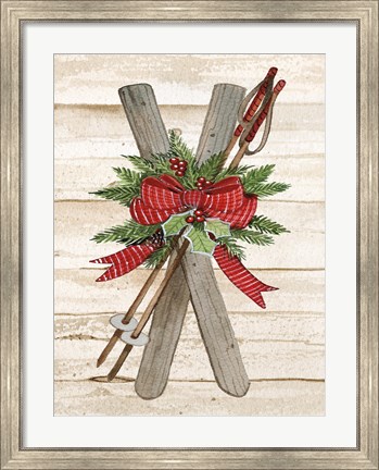 Framed Holiday Sports IV on Wood Print