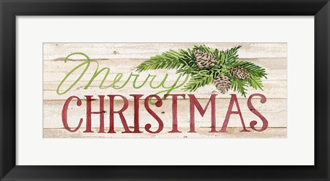 Framed Holiday Sayings II on Wood Print