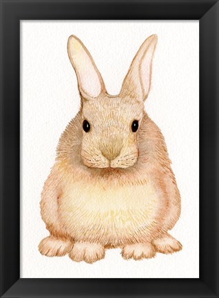 Framed Spring Bunny I White Print