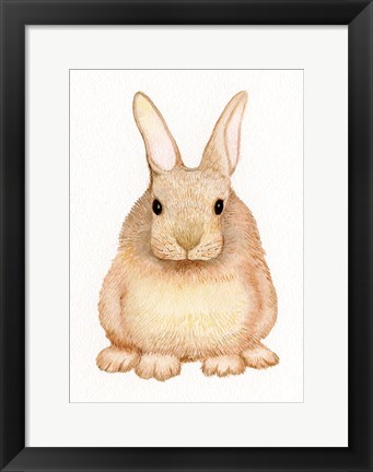 Framed Spring Bunny I White Print