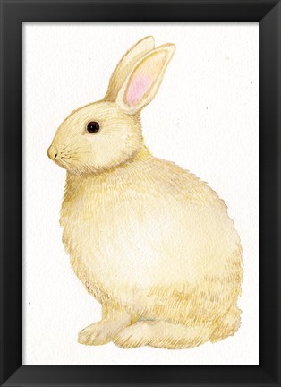 Framed Spring Bunny III White Print