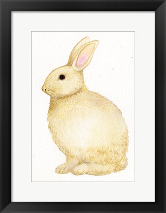 Framed Spring Bunny III White Print