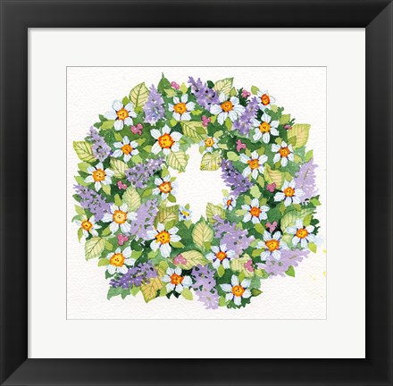 Framed Spring Wreath IV Print