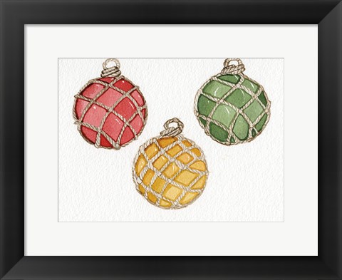 Framed Coastal Holiday Ornament VIII Print