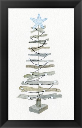 Framed Coastal Holiday Tree III Print