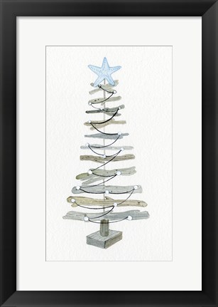 Framed Coastal Holiday Tree III Print