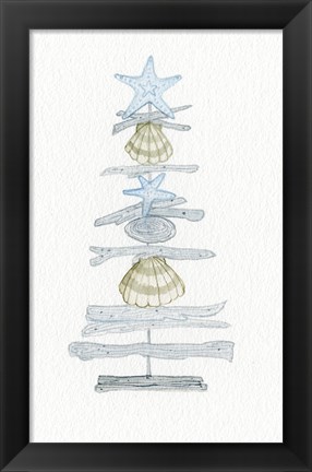 Framed Coastal Holiday Tree I Print