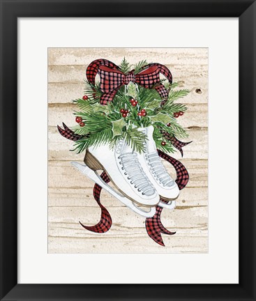 Framed Holiday Sports I on Wood Print