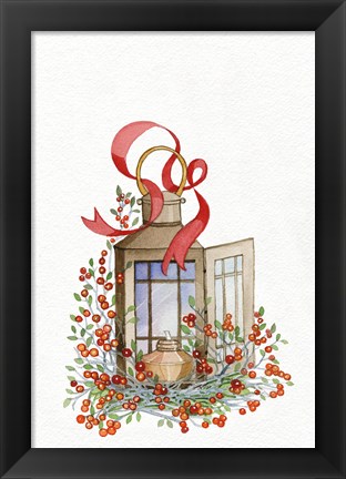 Framed Holiday Lantern I Print