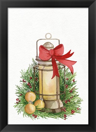 Framed Holiday Lantern II Print