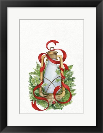 Framed Holiday Lantern III Print