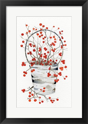 Framed Birch Vase I Print