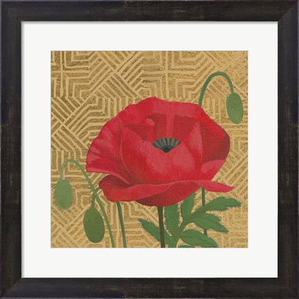 Framed Poppy with Pattern Print