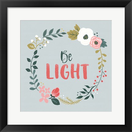 Framed Wildflower Daydreams III Be Light Print