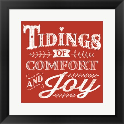 Framed Comfort and Joy Red Print