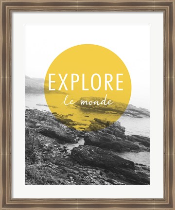 Framed Explore the World v.2 French Print