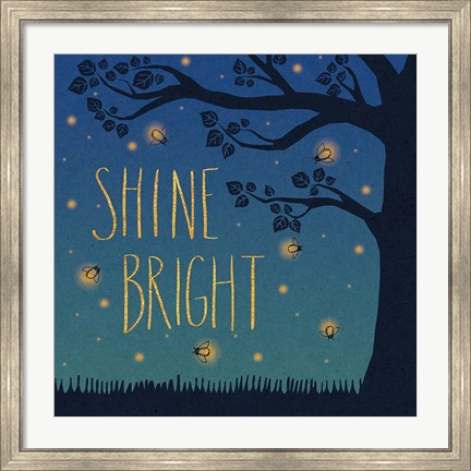 Framed Twilight Fireflies II Print