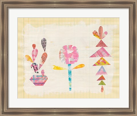 Framed Collage Cactus IX Print