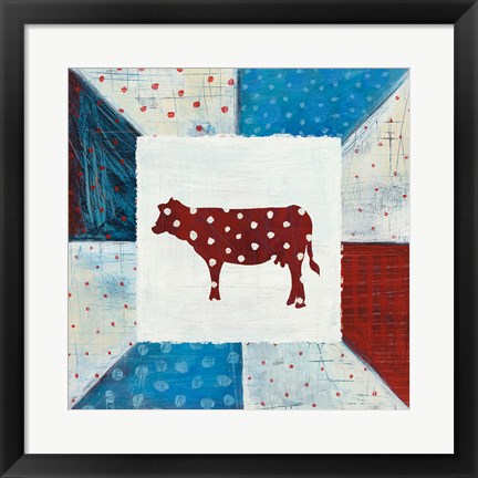 Framed Modern Americana Farm Quilt IV Print