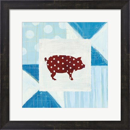 Framed Modern Americana Farm Quilt I Print