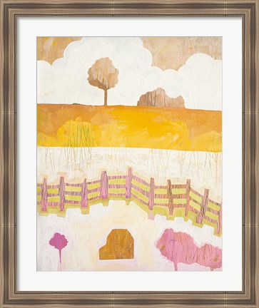 Framed Field and Clouds Print
