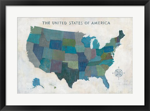 Framed See the USA with Words Neutral Print