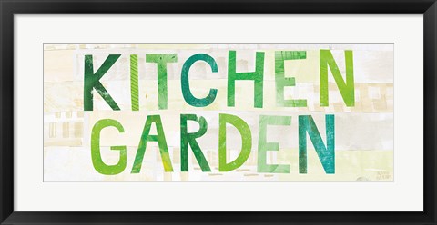 Framed Kitchen Garden Cream Sign I Print