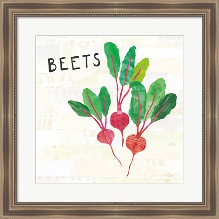 Framed Kitchen Garden V Cream Print