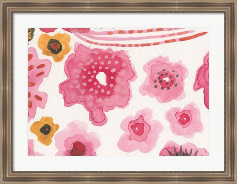 Framed Pink Flower Power Print