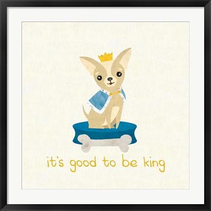Framed Good Dogs Chihuahua on Linen Print