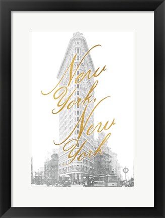 Framed Gilded New York v2 Print