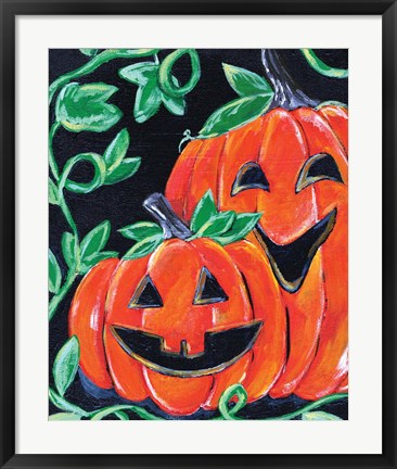 Framed Halloween Pumpkins Print