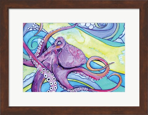 Framed Surfin&#39; Octopus Print