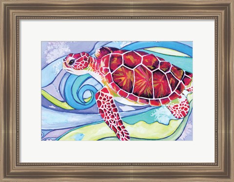 Framed Surfin&#39; Turtle Print