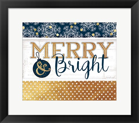 Framed Merry &amp; Bright Print